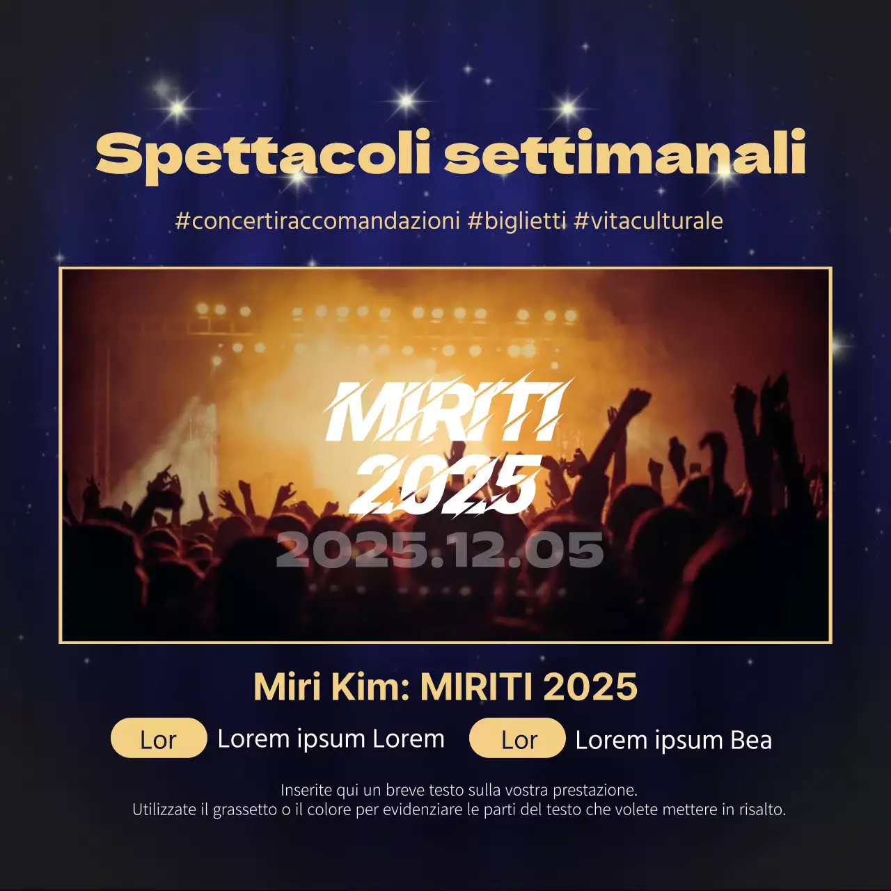 Contenuto di lusso in oro e blu navy Informazioni di fine anno