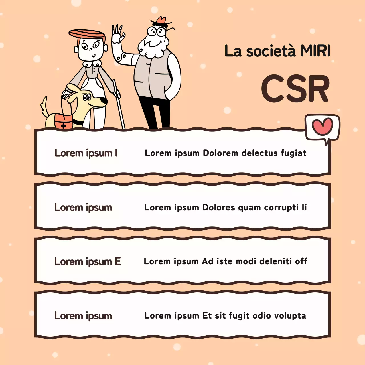 Promuovere le buone azioni della vostra azienda in arancione e giallo