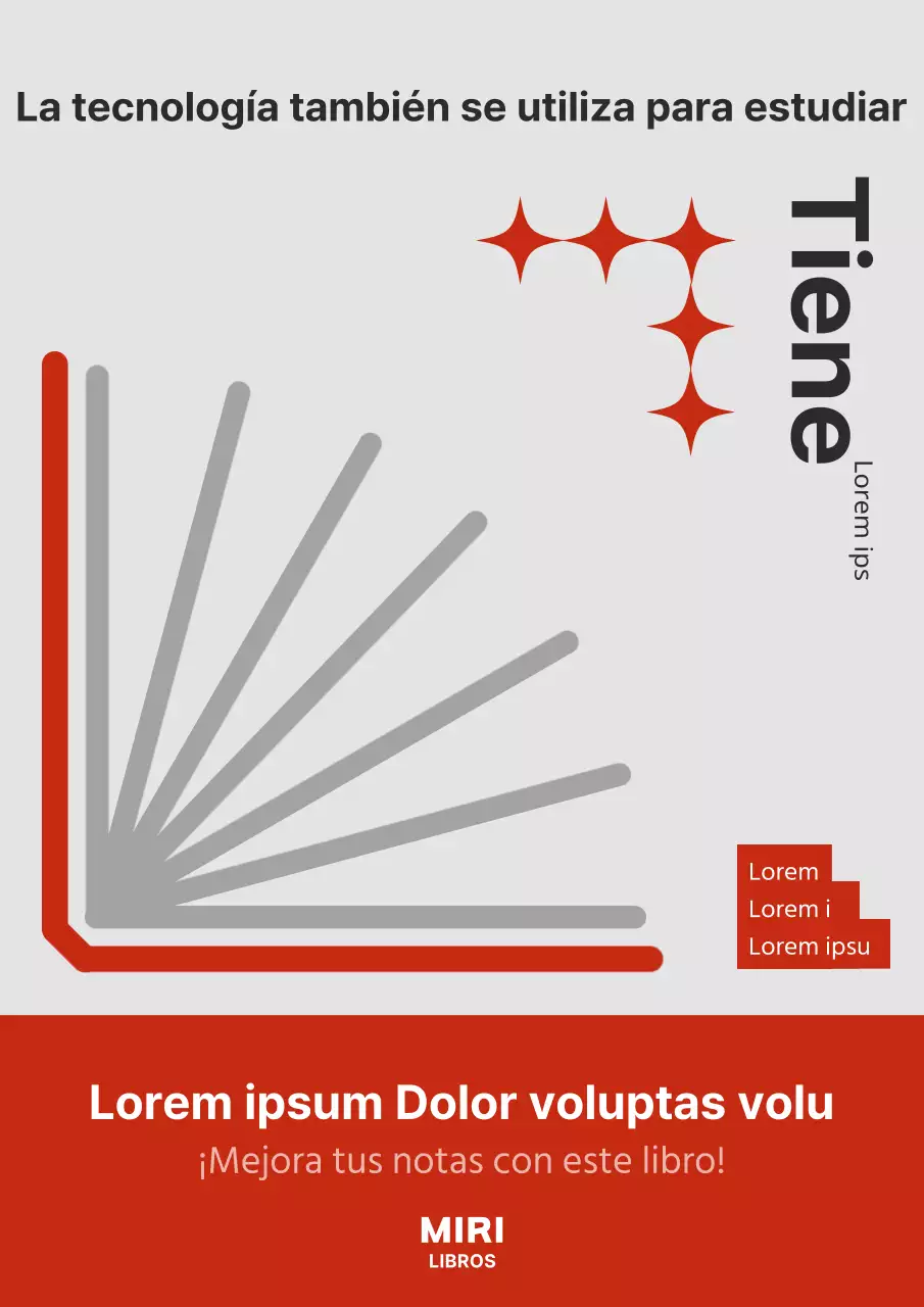 Guía de técnicas de estudio modernas en rojo y negro