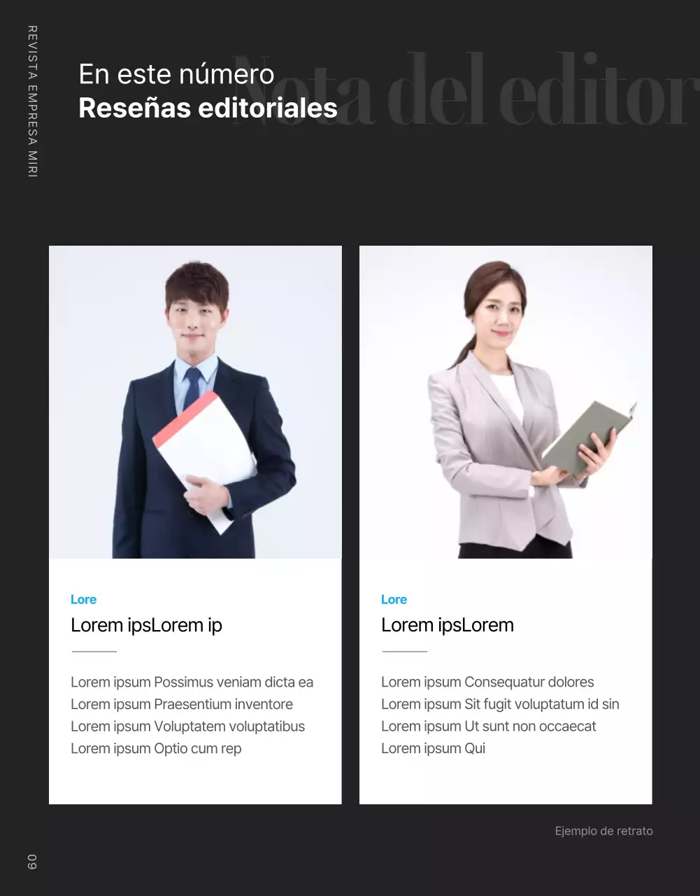 Revista interna corporativa moderna en azul claro y blanco