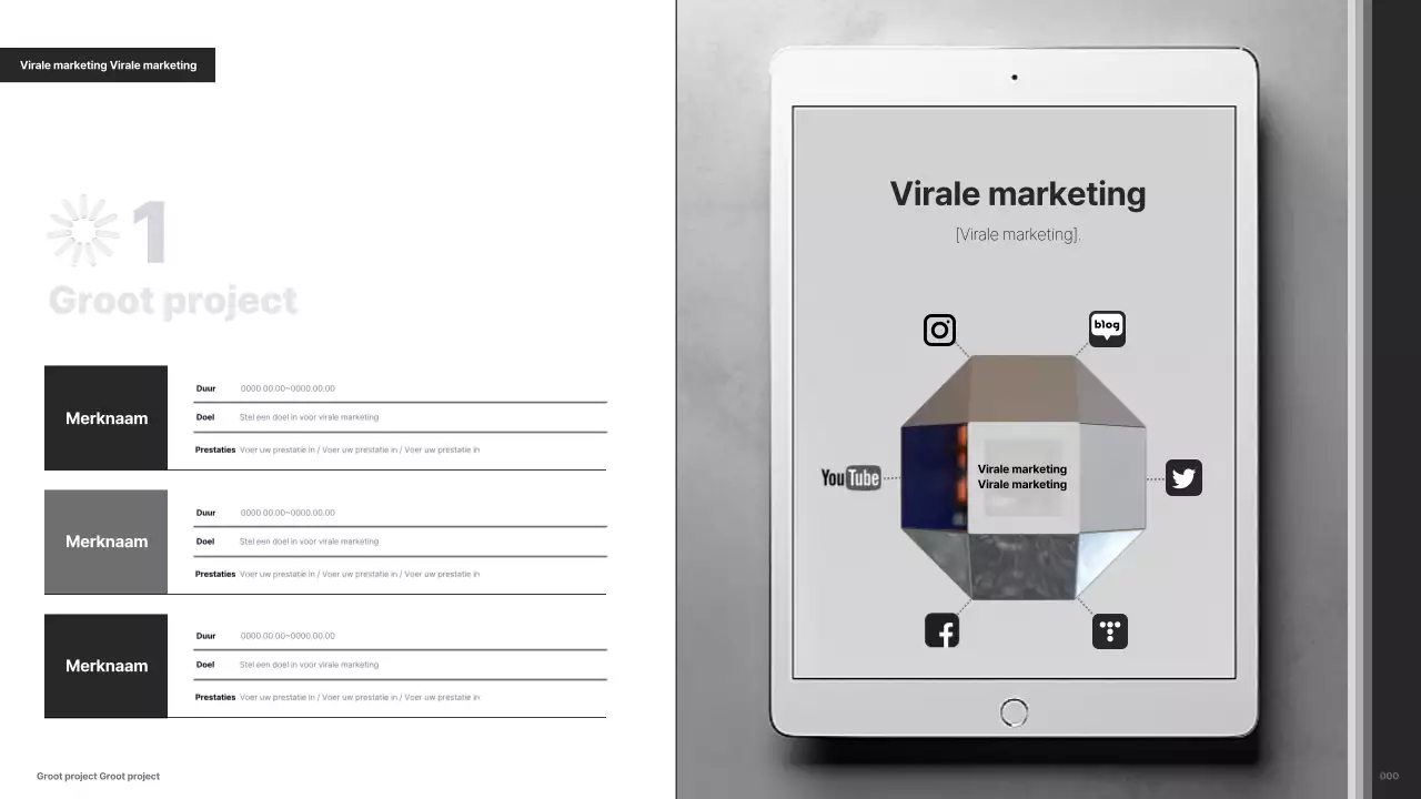 Minimalistische zwart-wit carrière marketeer portfolio