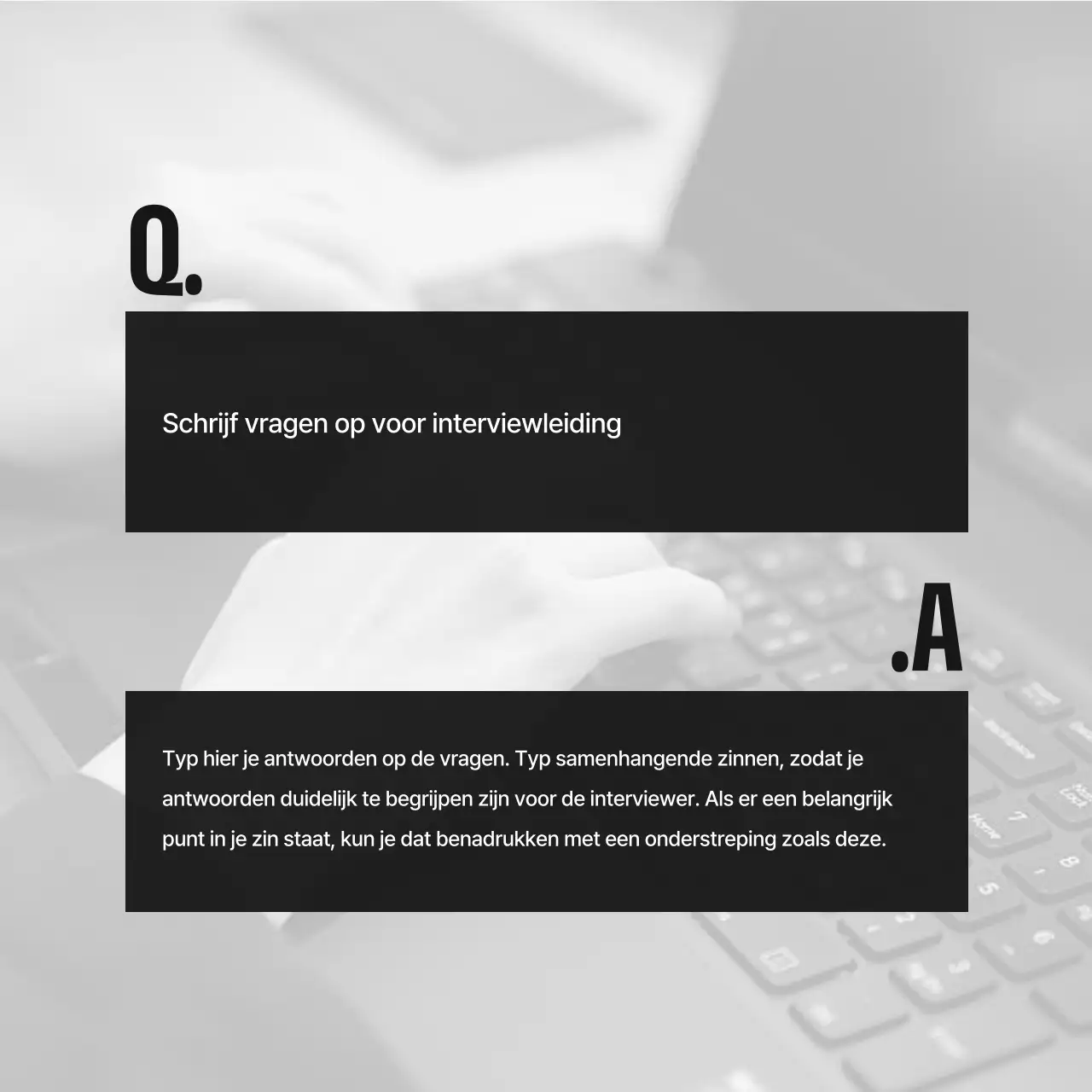 Een moderne, zwart-wit en oranje sollicitatiebrief voor ondernemersinterviews