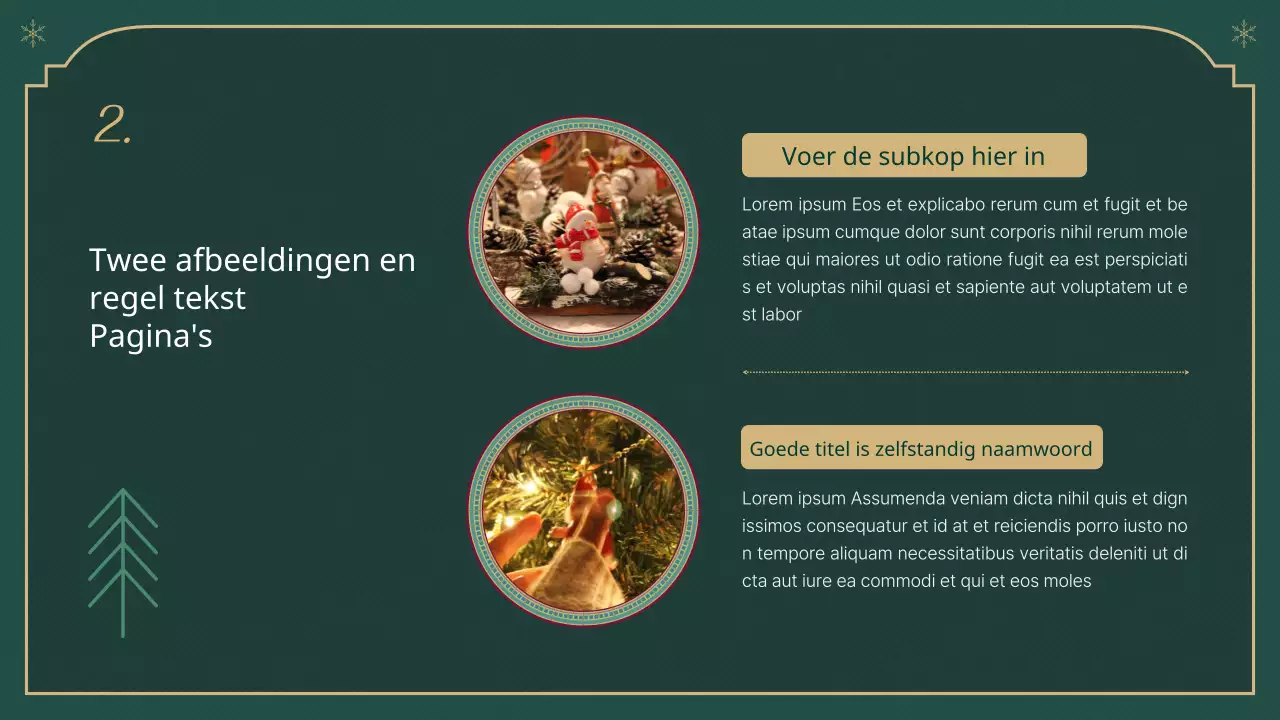 Een klassieke kerstreportage in groen en beige