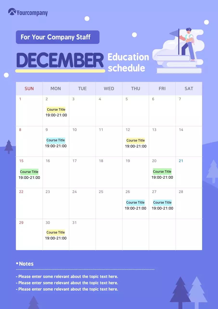 Purple Minimal Education Schedule Poster