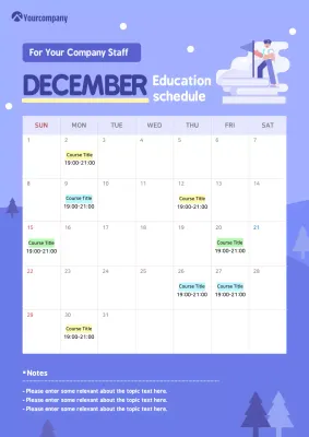 Purple Minimal Education Schedule Poster