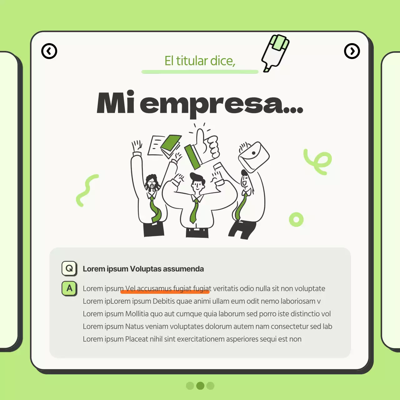 Simple promoción de empresa en chartreuse y naranja