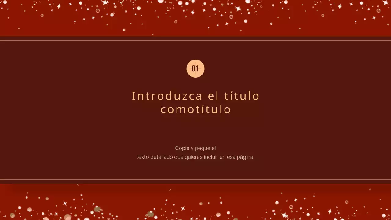 Una lujosa presentación de eventos navideños en rojo y marrón