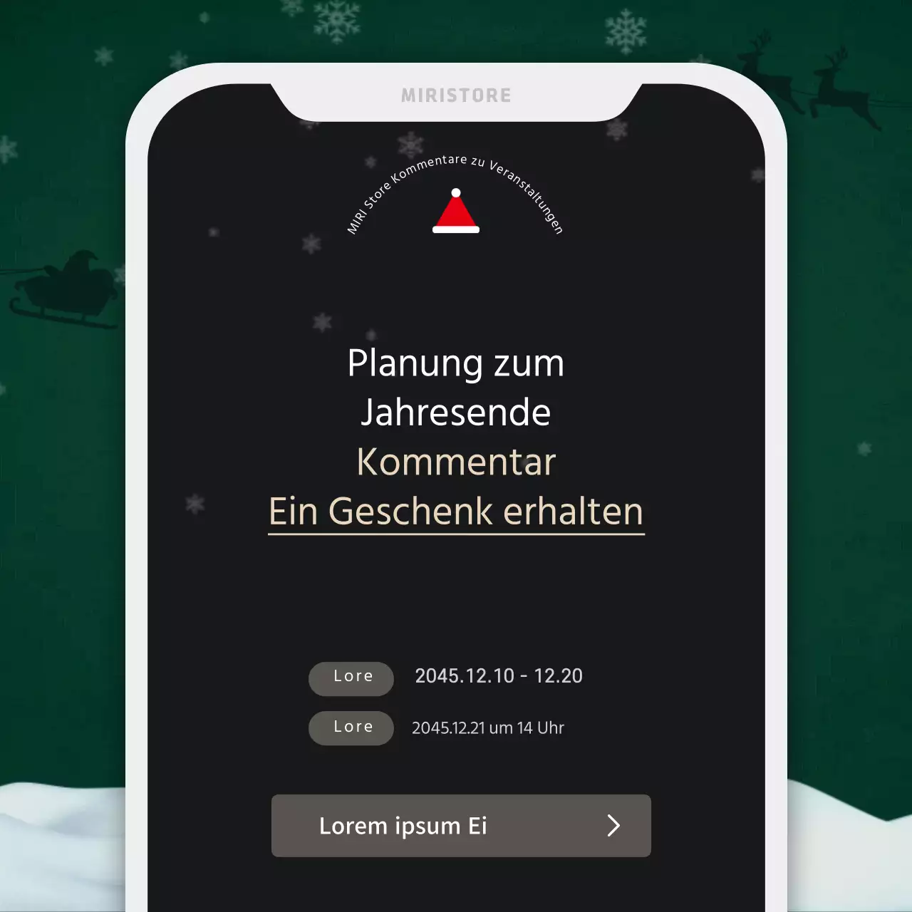 Ein roter und grüner Marketingauftrag zu Weihnachten