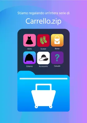 Promuovete una lotteria moderna con carrello della spesa in blu e viola