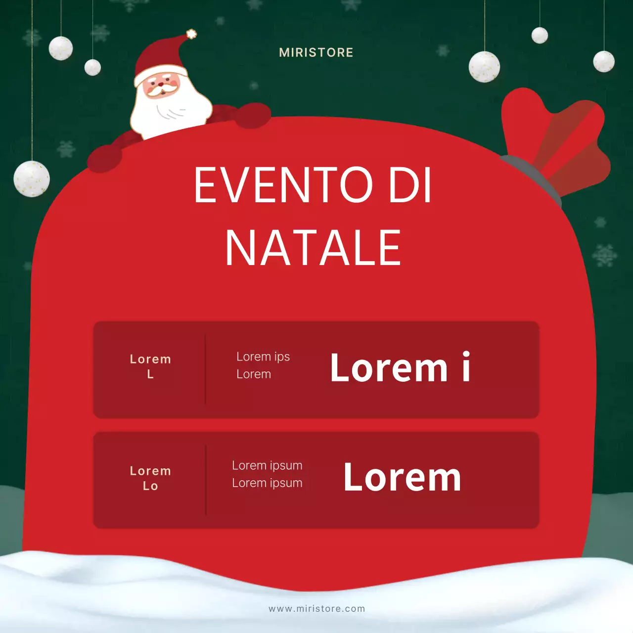 Un brief di marketing natalizio rosso e verde