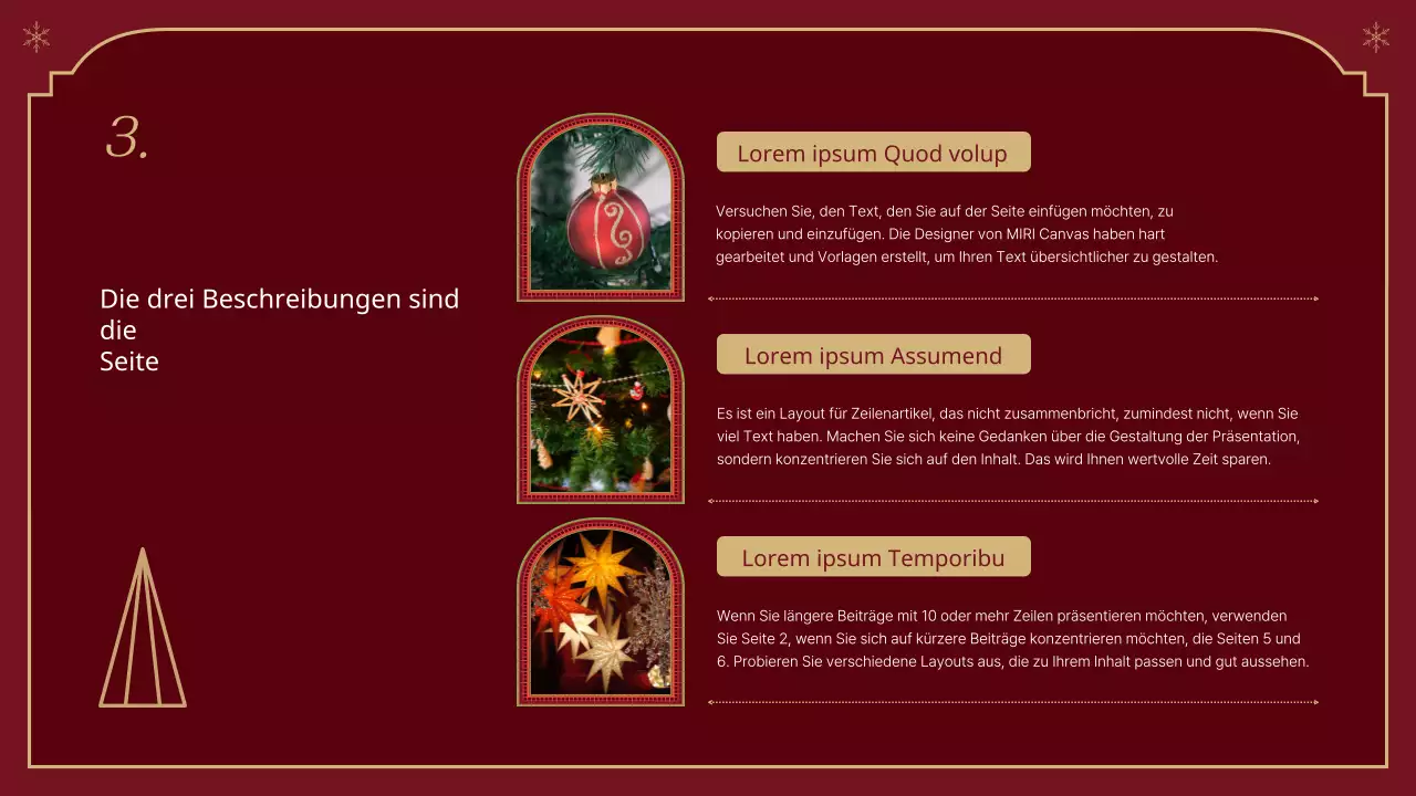 Ein klassischer Weihnachtsbericht in Rot und Beige