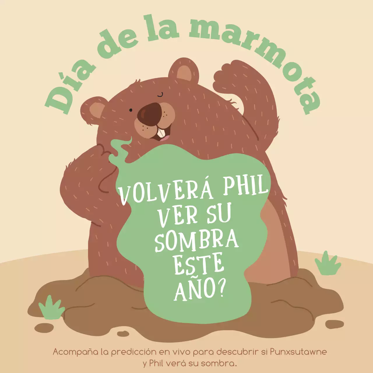 Promueva las celebraciones del Día de la Marmota con un toque beige