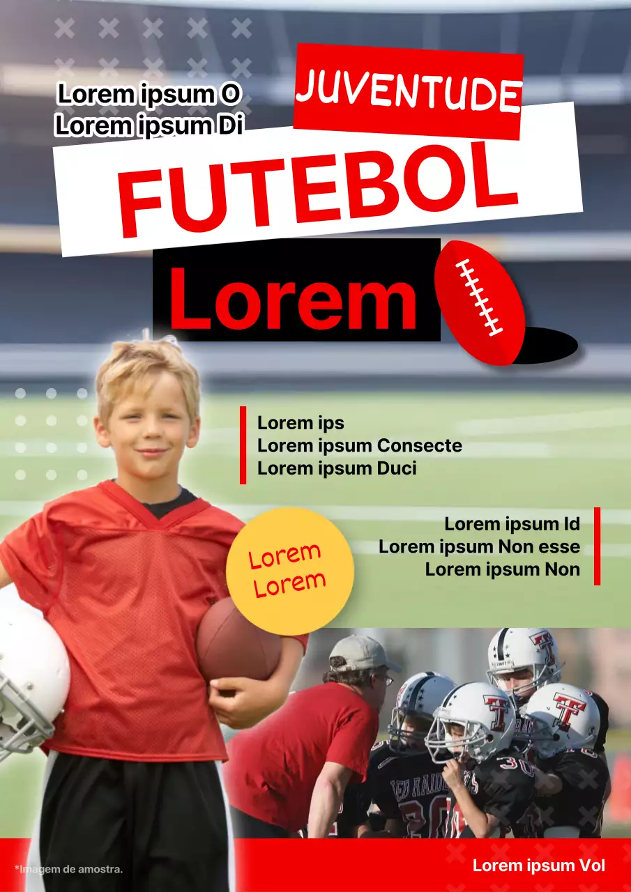 Publicidade do campo de futebol vermelho e branco da moda