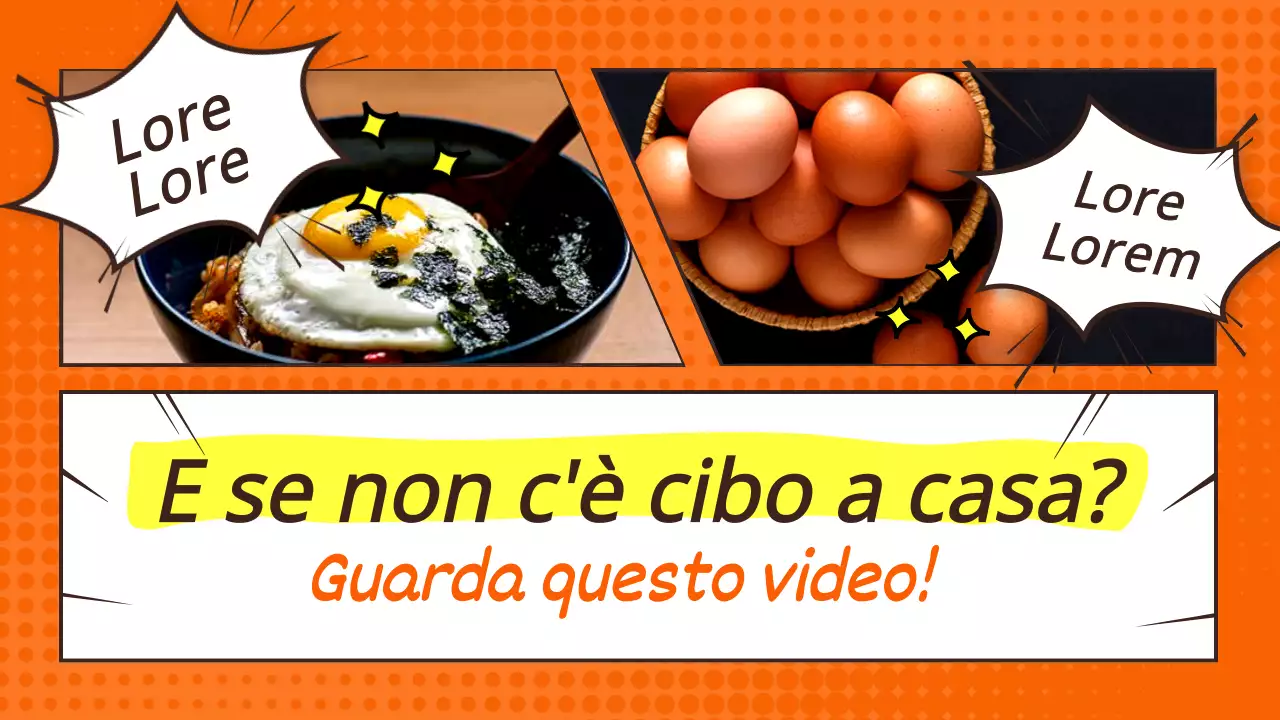 Ricetta facilissima in stile pop art in arancione e giallo