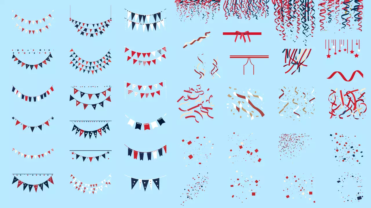 Happy New Year Holiday Party Elements Kollektion