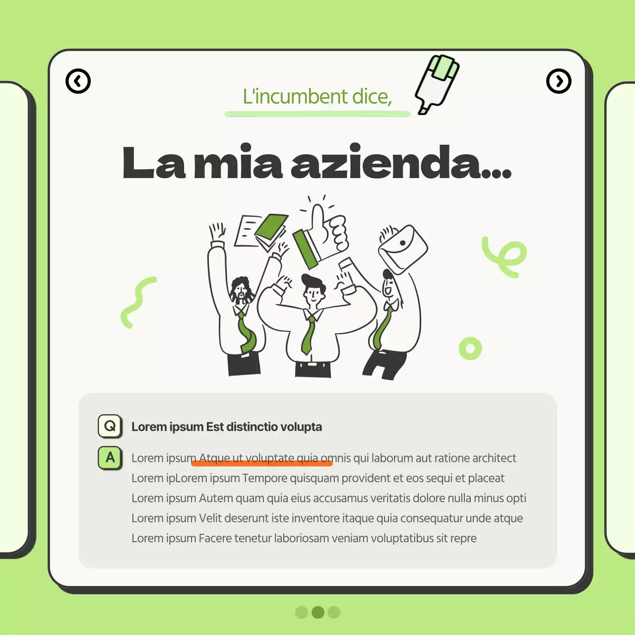 Semplice promozione aziendale in chartreuse e arancione