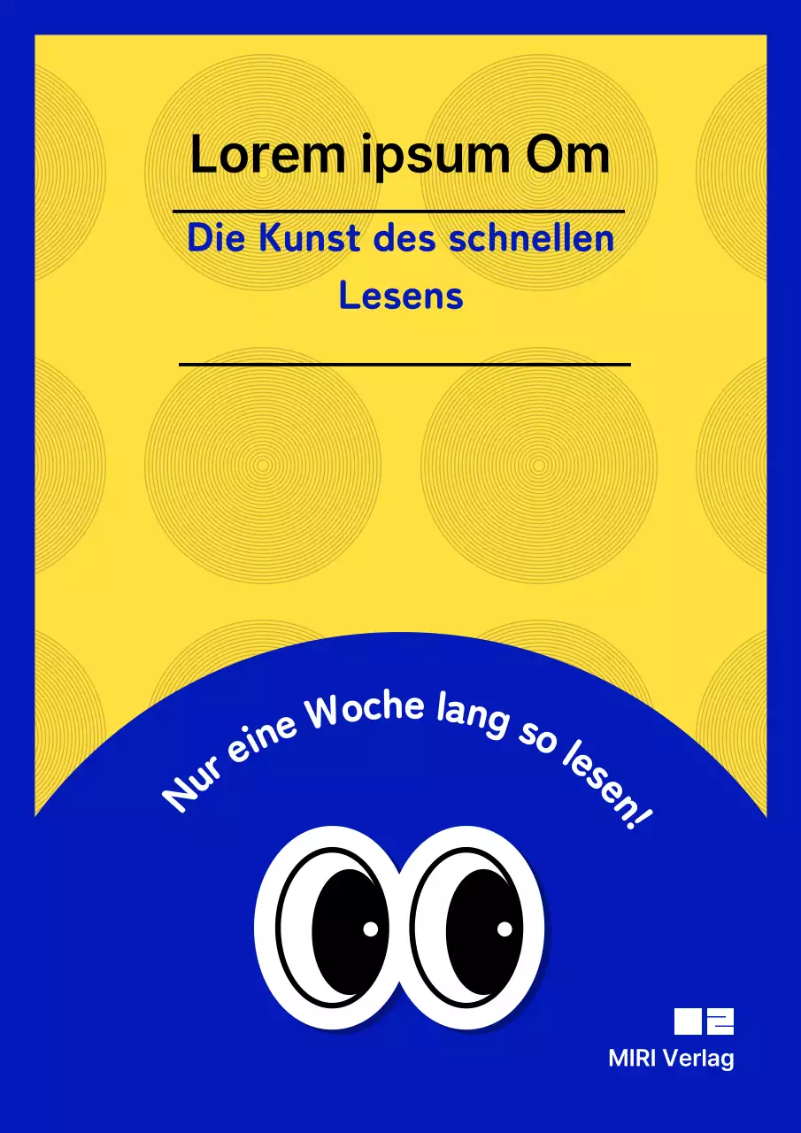 Minimalistisches Buchcover in Gelb und Blau für schnelle Lesefähigkeiten