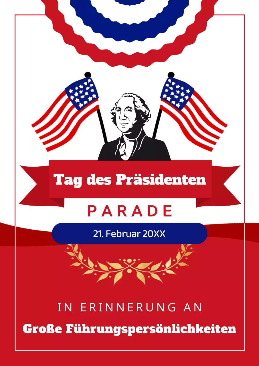 Werbung für die Red and Blue Classic Presidents' Day Parade