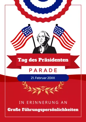 Werbung für die Red and Blue Classic Presidents' Day Parade