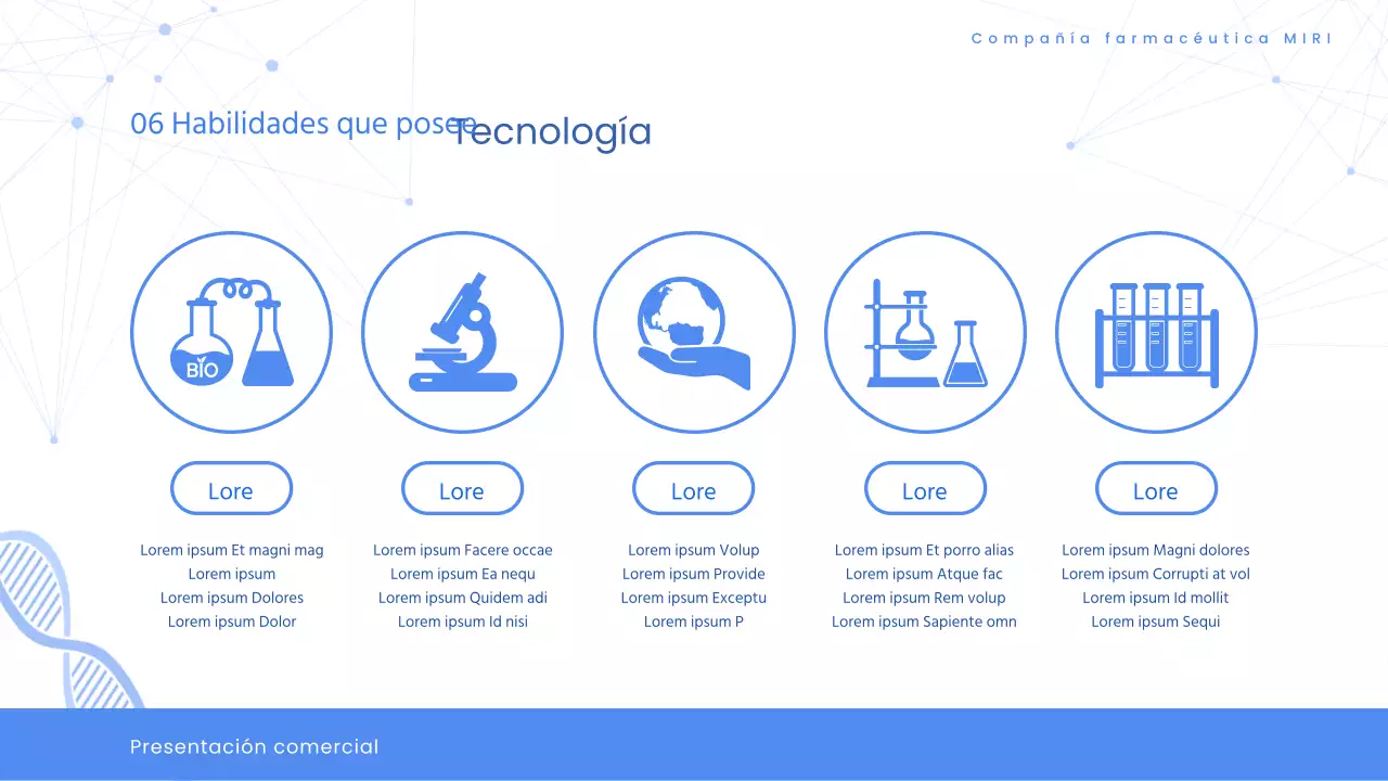 Moderna propuesta de concurso farmacéutico sanitario en blanco y azul