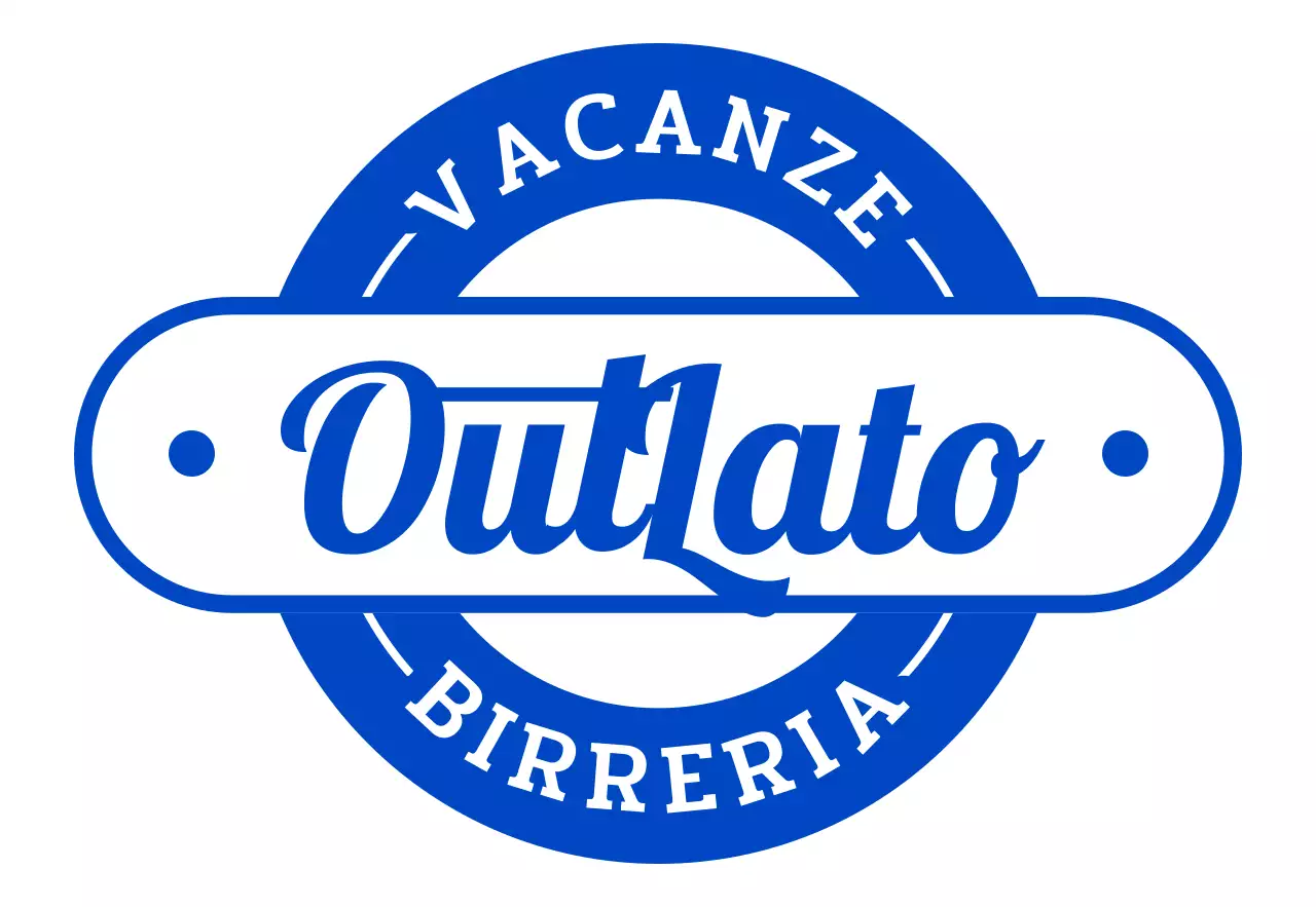 Insegna di ispirazione retrò per brewpub con tonalità blu