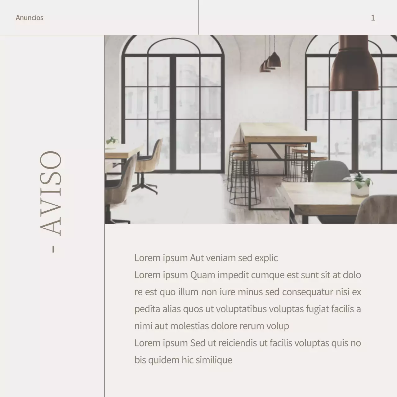 Promocionar una marca de cafetería moderna en beige y marrón