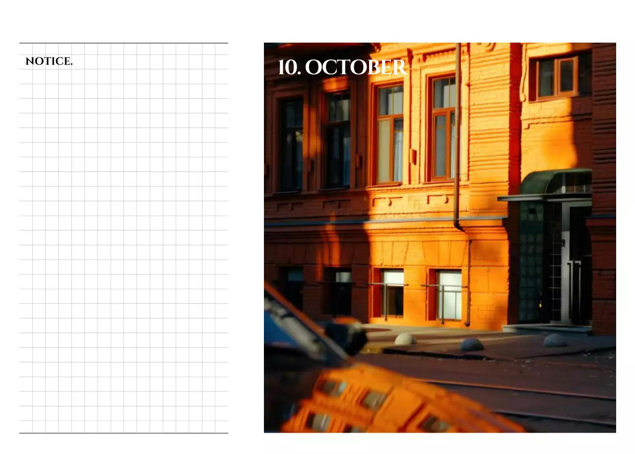 Simple style calendar with an emotional travel photography concept