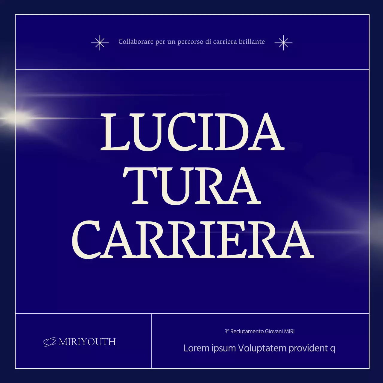 Un semplice posto di reclutamento per la comunità in blu navy e beige.