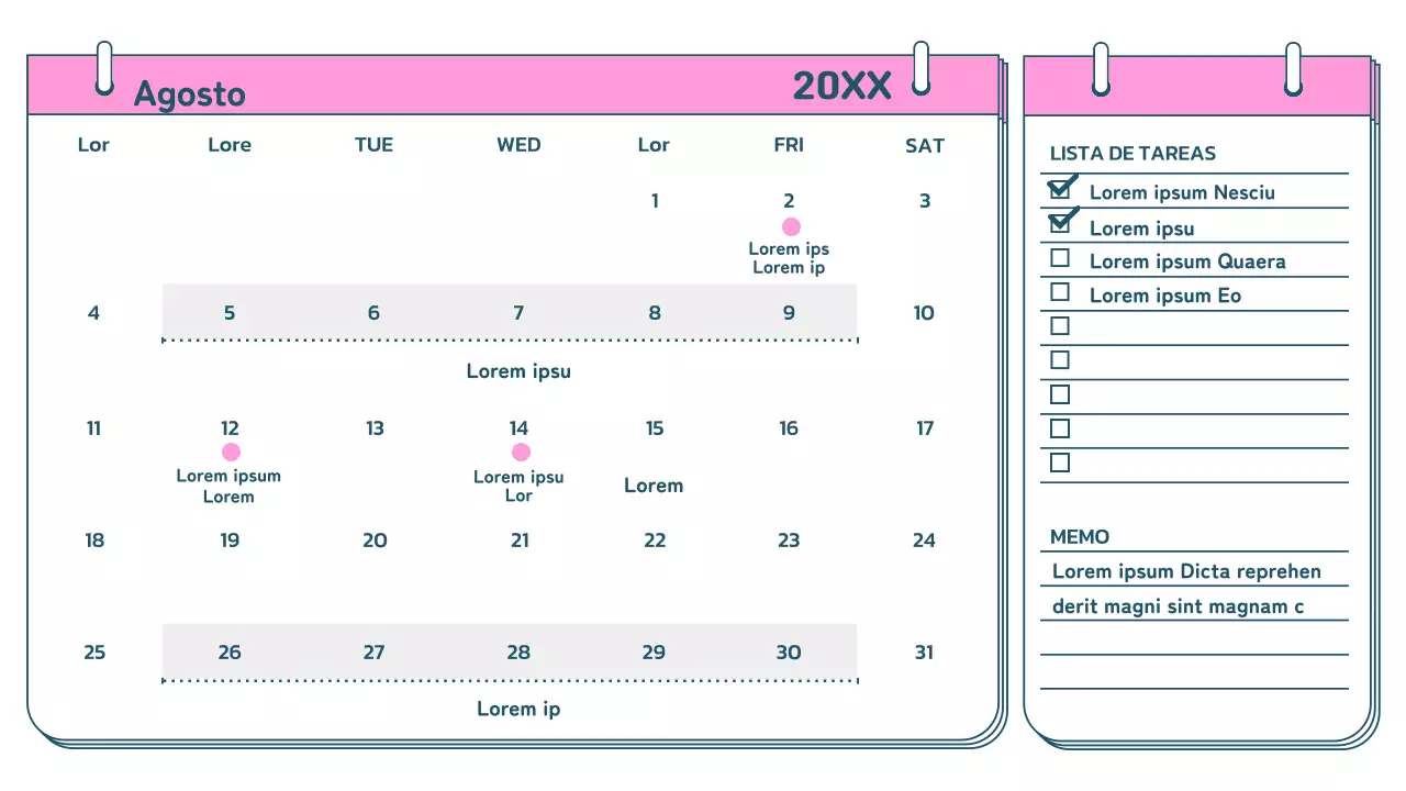 Un arco iris de agendas de moda