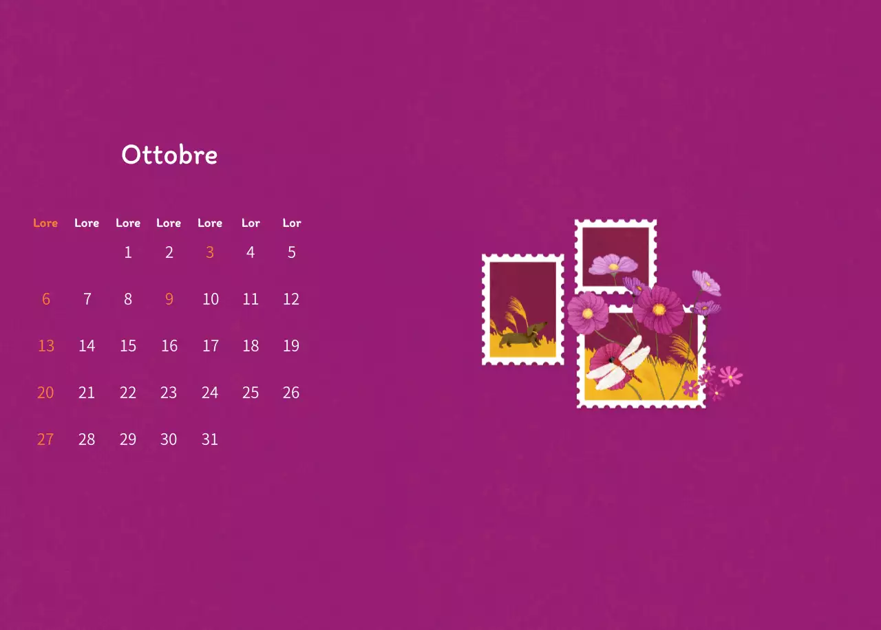 Illustrazioni di francobolli con un concetto caldo