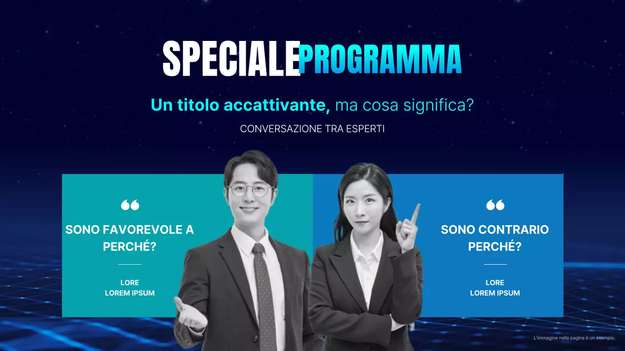 Semplice presentazione per conferenze in blu navy e azzurro