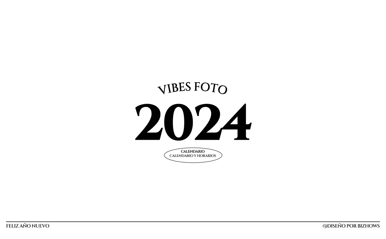 Calendario de pared de estilo sencillo con concepto de fotografía de viajes emocional en blanco y negro