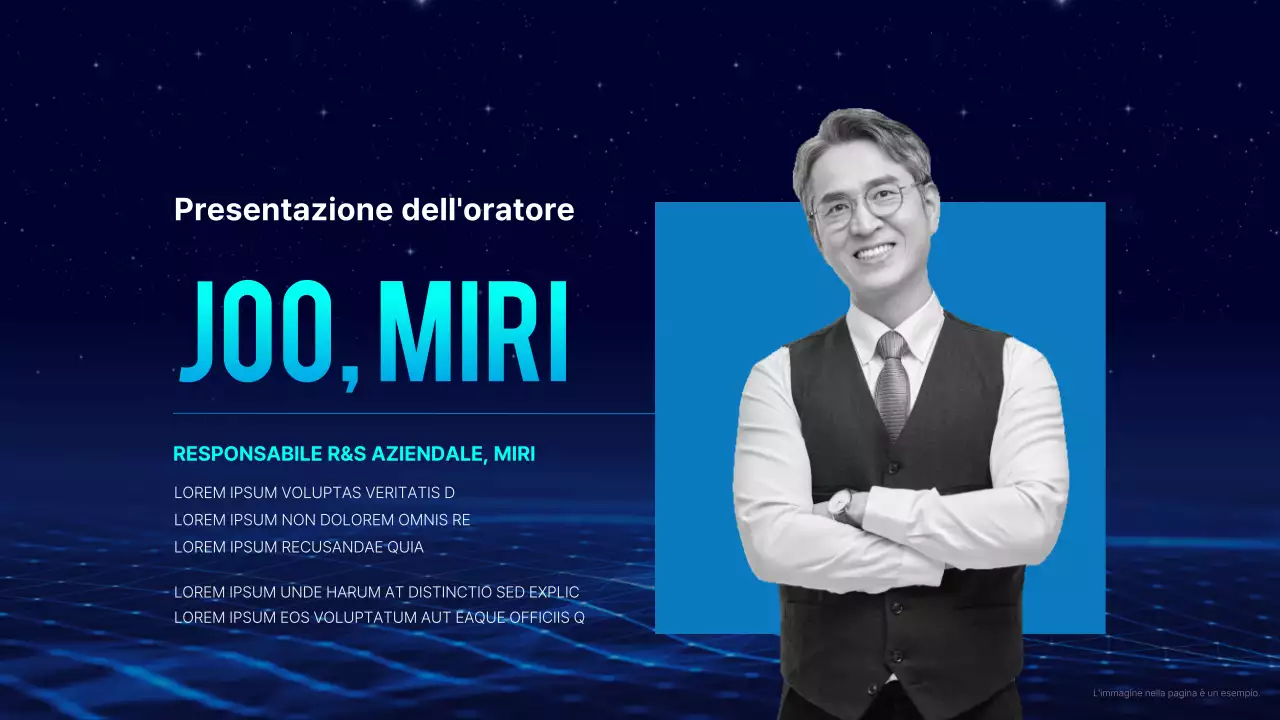 Semplice presentazione per conferenze in blu navy e azzurro