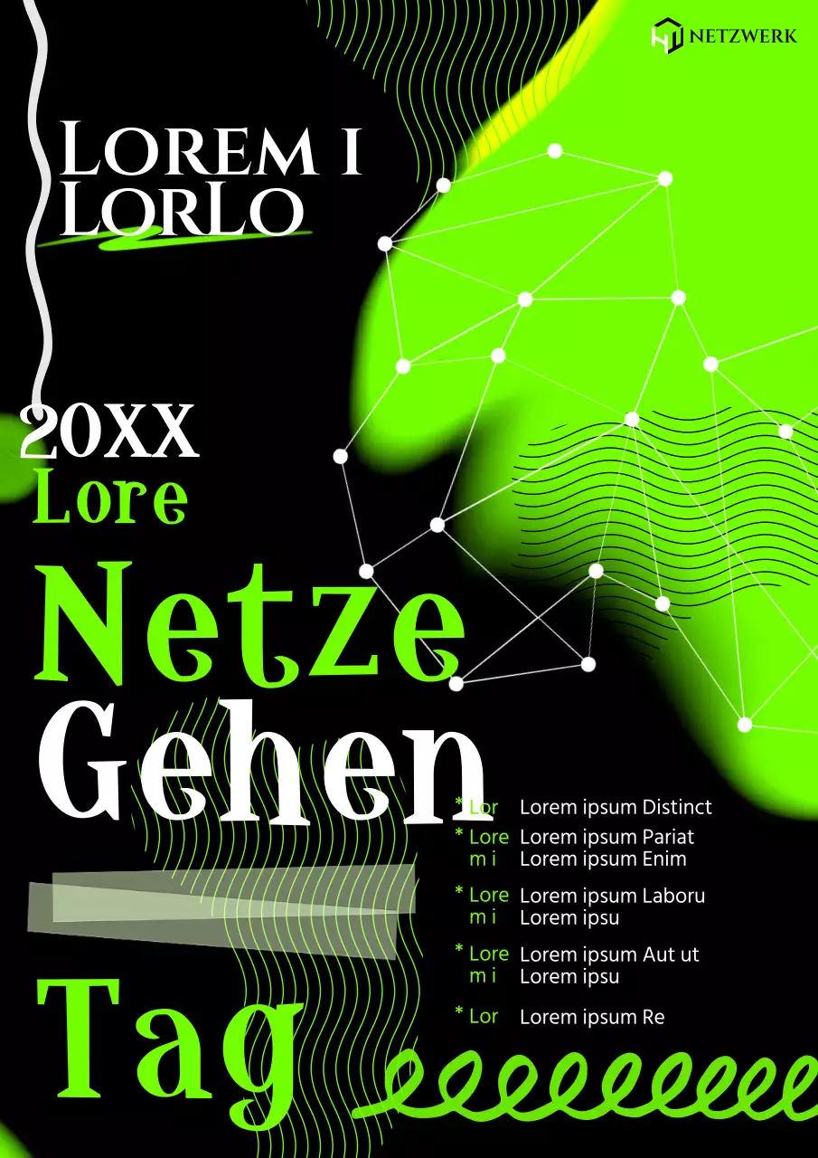 Werbeplakate für das Cyberstyle-Netzwerk in Lindgrün und Schwarz