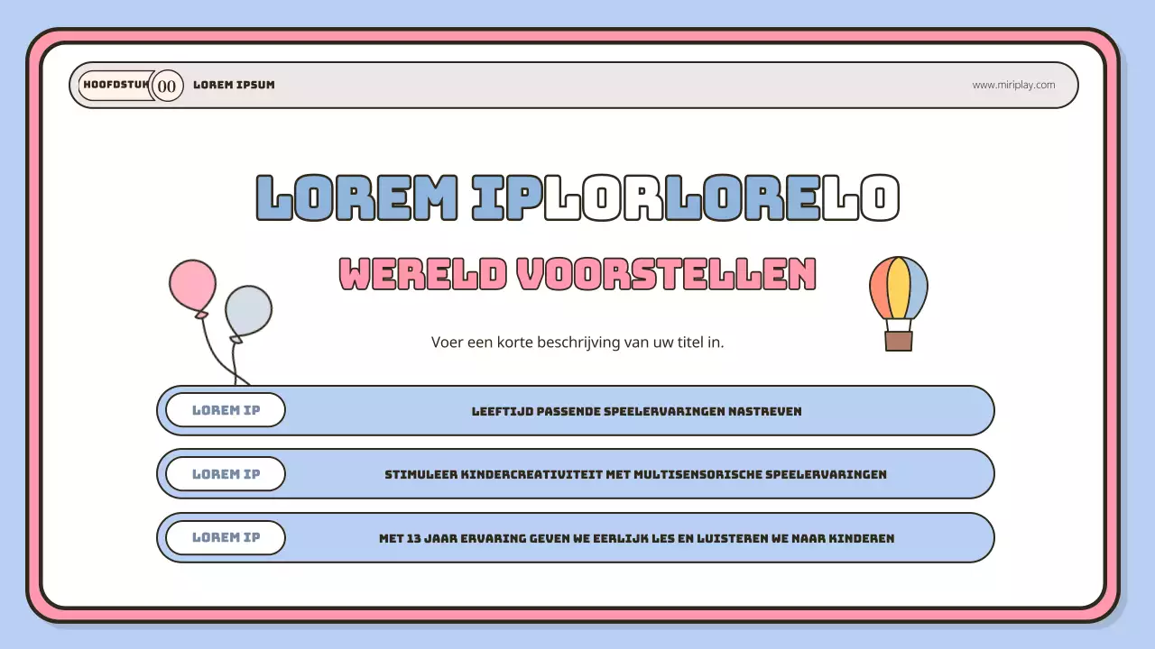 Een schattige baby- en peuterinstructeursportefeuille in lichtblauw en roze