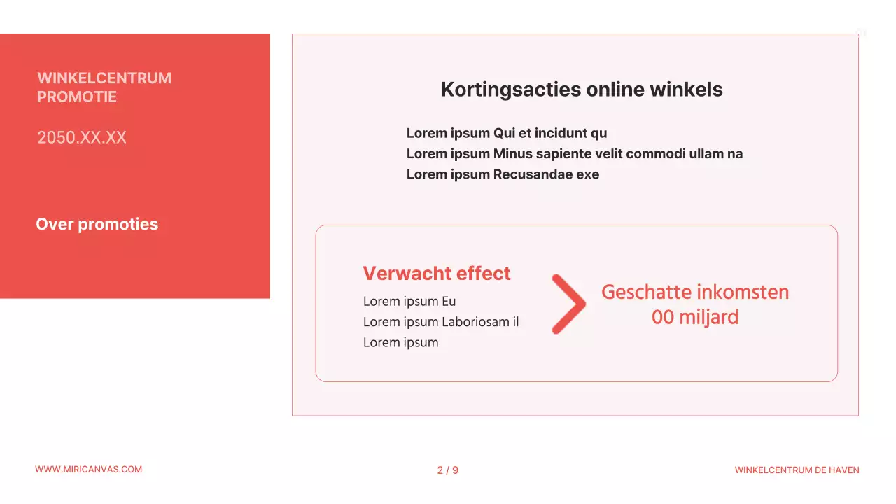Een eenvoudige oranje en zwarte promotieslip