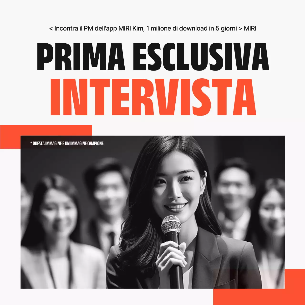 Una lettera di presentazione moderna, in bianco e nero e arancione, per un colloquio imprenditoriale