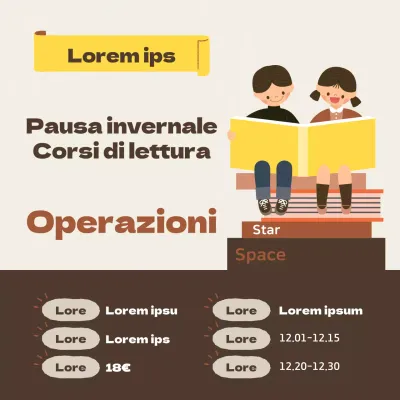 Promuovere il programma di vacanze invernali giallo e marrone