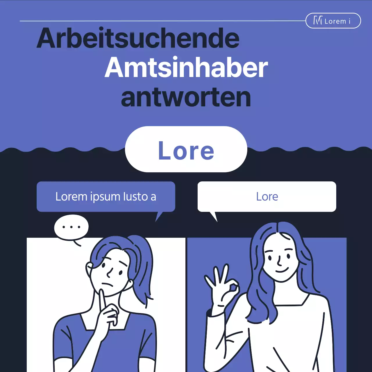 Ein einfaches, marineblaues Anschreiben für Job Q&A