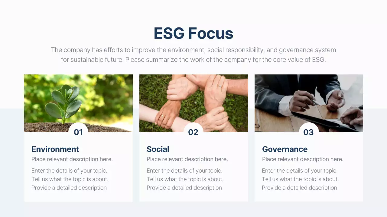 Blue Professional Esg Report Document Presentation
