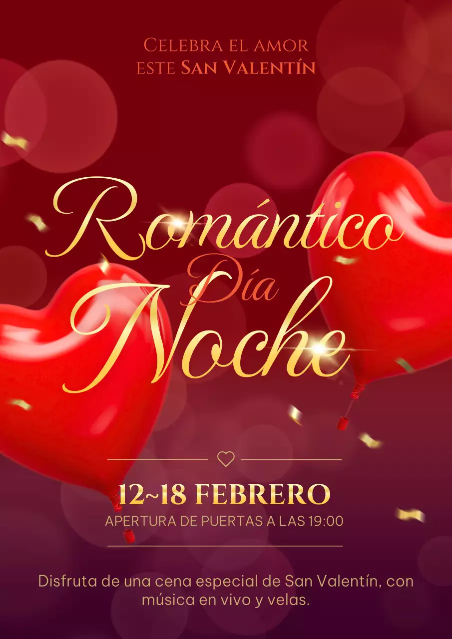 Promocione un restaurante rojo de lujo para San Valentín