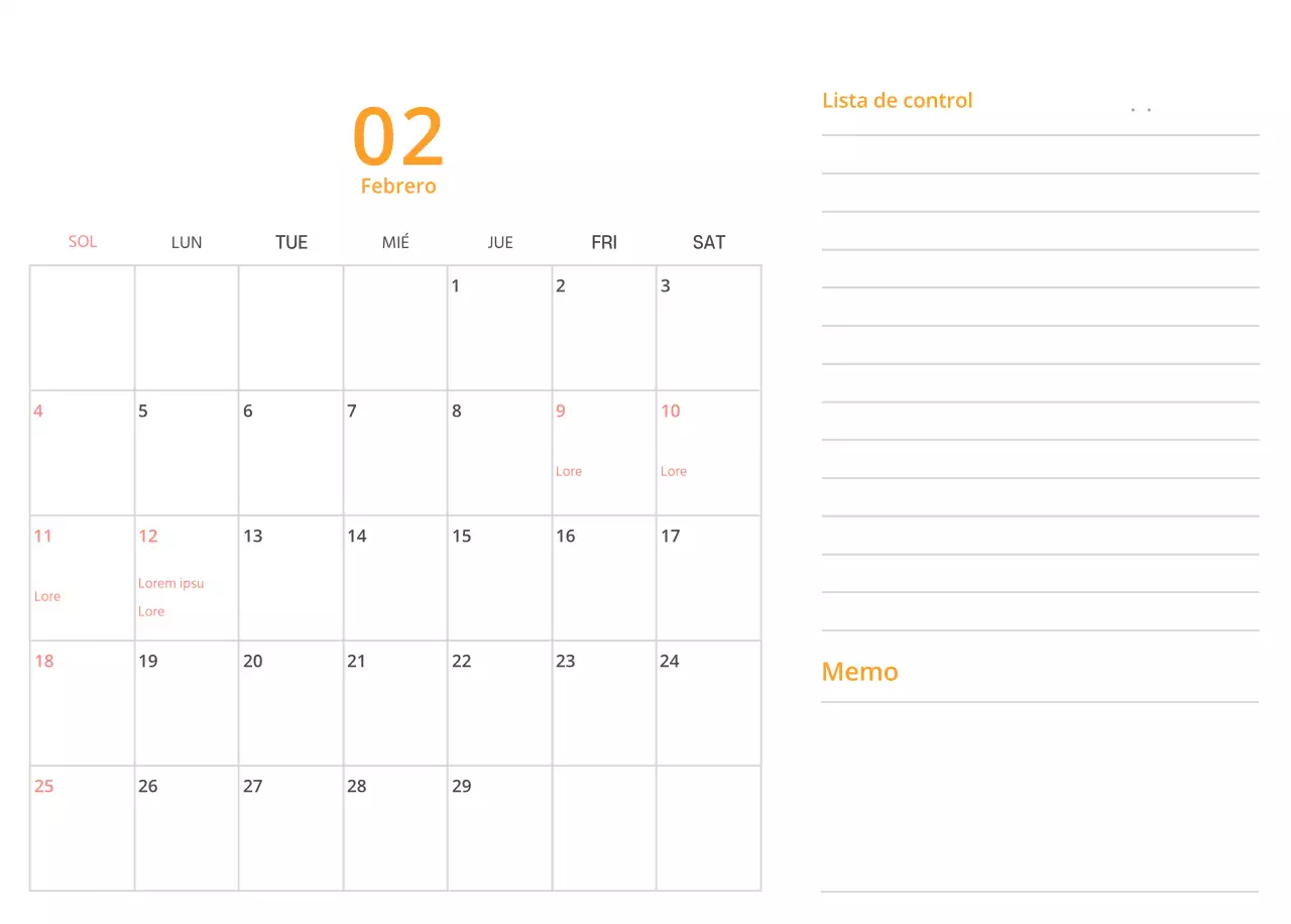 Bonito calendario de sobremesa ilustrado de temática familiar en color verde