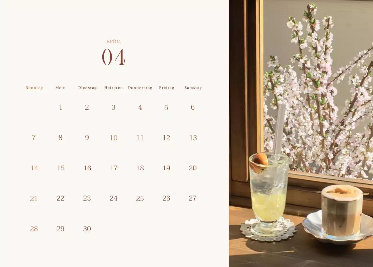 Emotionales Cafe-Fotolayout in Beige und Braun