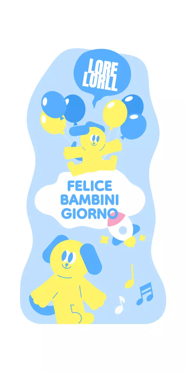 Evento per la festa dei bambini con personaggi colorati e simpatici sul trampoliere