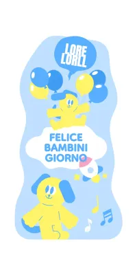 Evento per la festa dei bambini con personaggi colorati e simpatici sul trampoliere