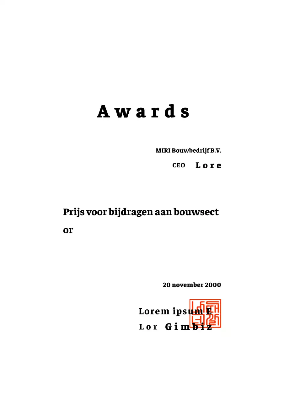 Achievement Award Ontwerp