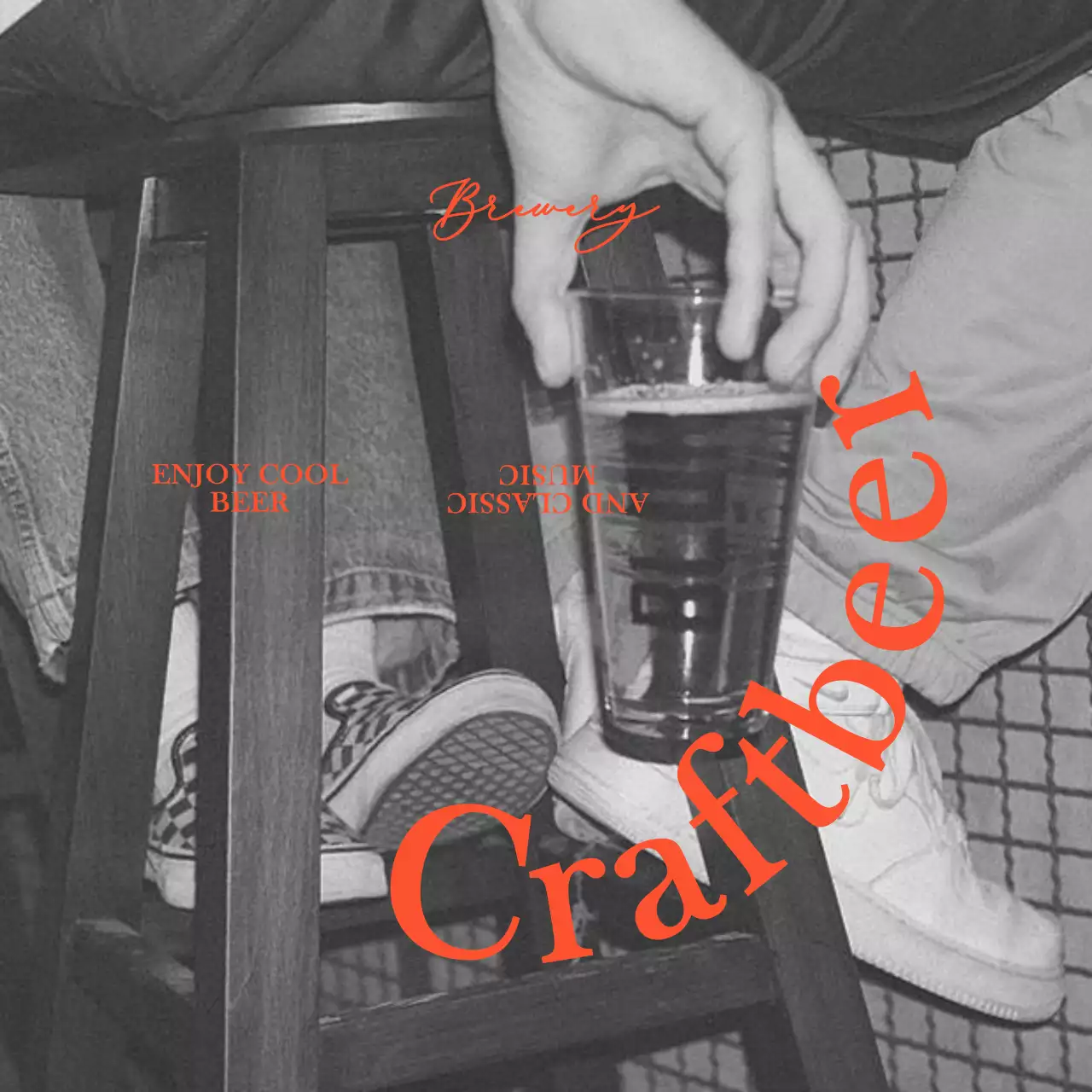 Vintage-inspired pub with sentimental black-and-white photography and serif font