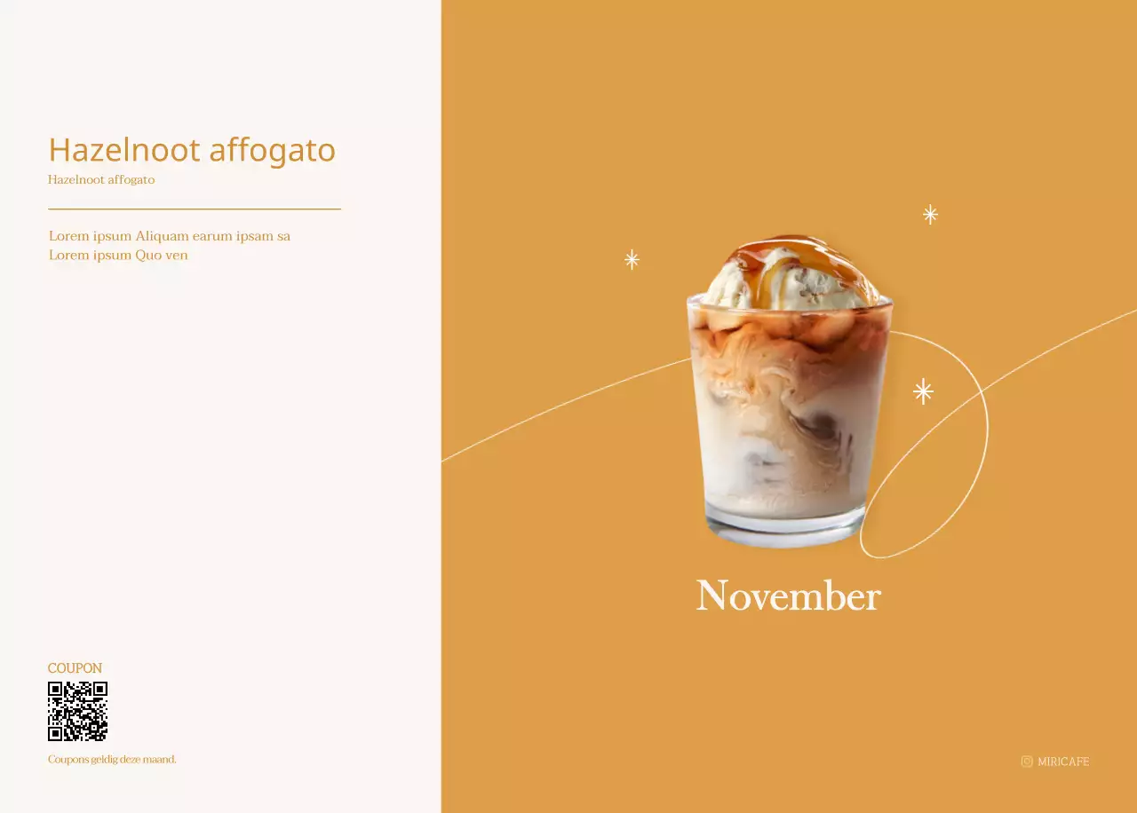 Cafékalender met aanbevelingen voor de drank van de maand