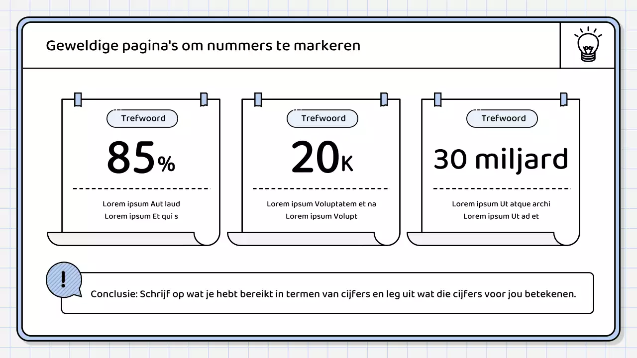 Een eenvoudig, lichtblauw samenvattend rapport