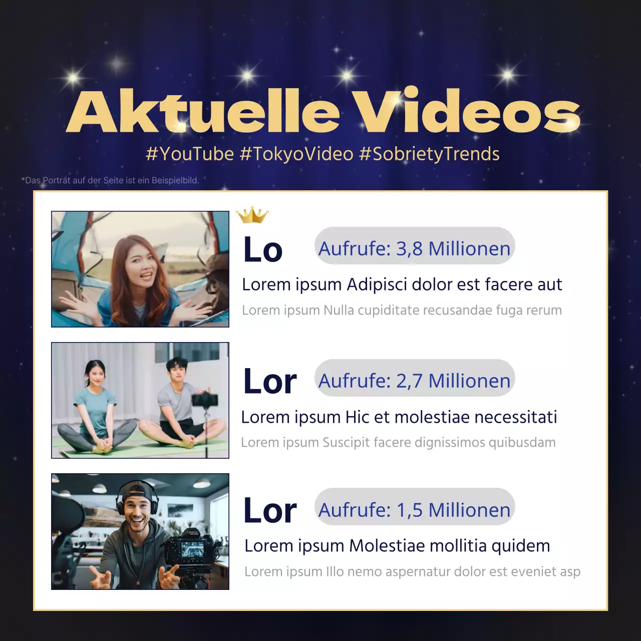 Luxuriöser Inhalt in Gold und Marineblau Informationen zum Jahresende